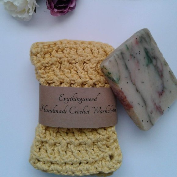 Handmade Crochet Wash Cloth Square - Picture 2 of 4